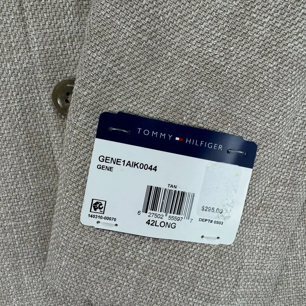 Tommy Hilfiger Mens TH Flex Gene Modern Fit Sport Coat Tan 42L